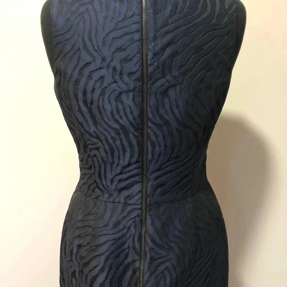 Banana Republic Navy Animal Print Wave Texture Empire Sheath Dress - Picture 6 of 11